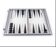 Manopoulos Carbon Fibre Leatherette Backgammon Set (19-inch)